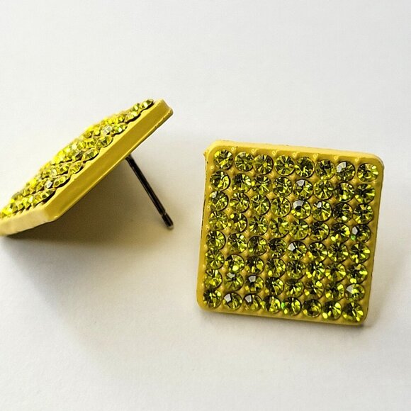 Square Yellow Earrings - Picture 6 of 7